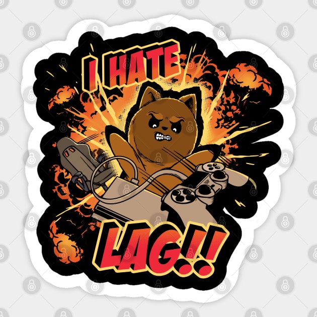 I Hate Lag Video Gamer Sticker by NerdShizzle